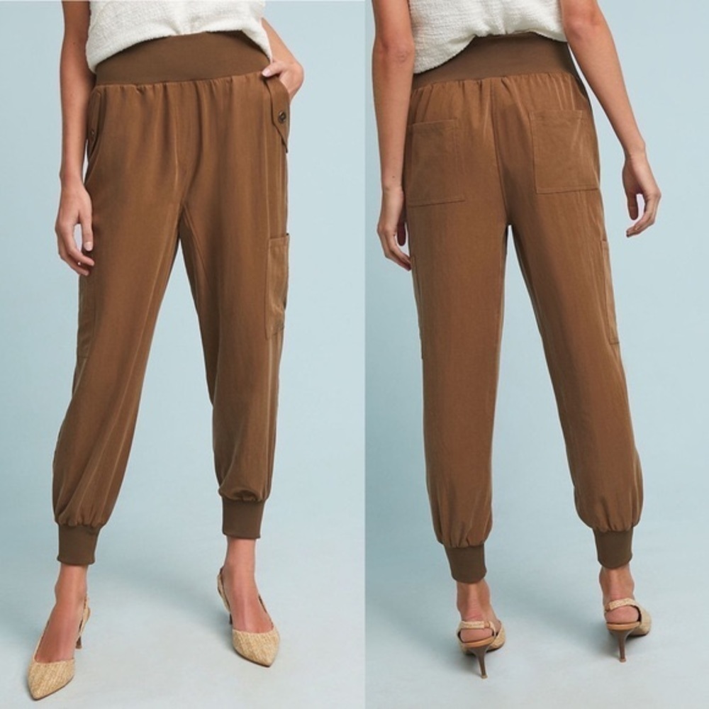 Anthropologie Maeve Cicerone Joggers in Dark Olive Size XS - Picture 2 of 10